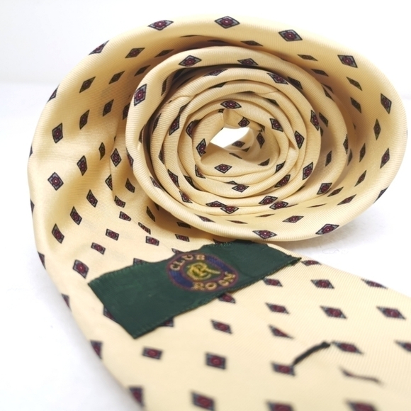 Club Room Vintage Cream / Beige Hand Sewn 100% Silk Long - Picture 6 of 10